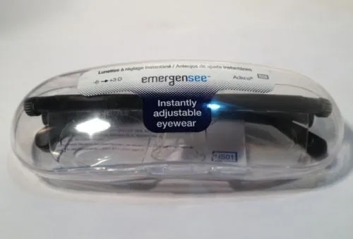 Adlens Emergensee EMERGENCY Adjustable Eyeglasses Black -Fluid Variable Lens New