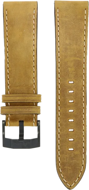 Alpina Light Brown Leather Strap 22mm DLC Clasp