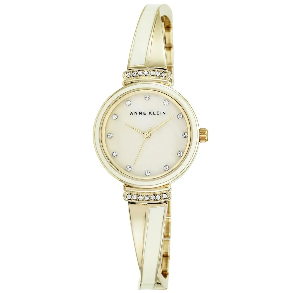 Anne Klein Swarovski Crystal Accents Gold Bangle Women's Watch - AK2216IVGB