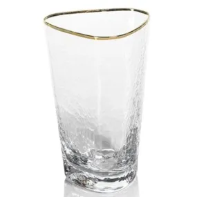 Aperitivo Triangular High Ball Clear w/ Gld Rim