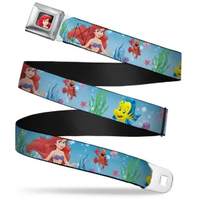 Ariel CLOSE-UP Full Color Seatbelt Belt - Ariel, Sebastian & Flounder Scene2 Webbing