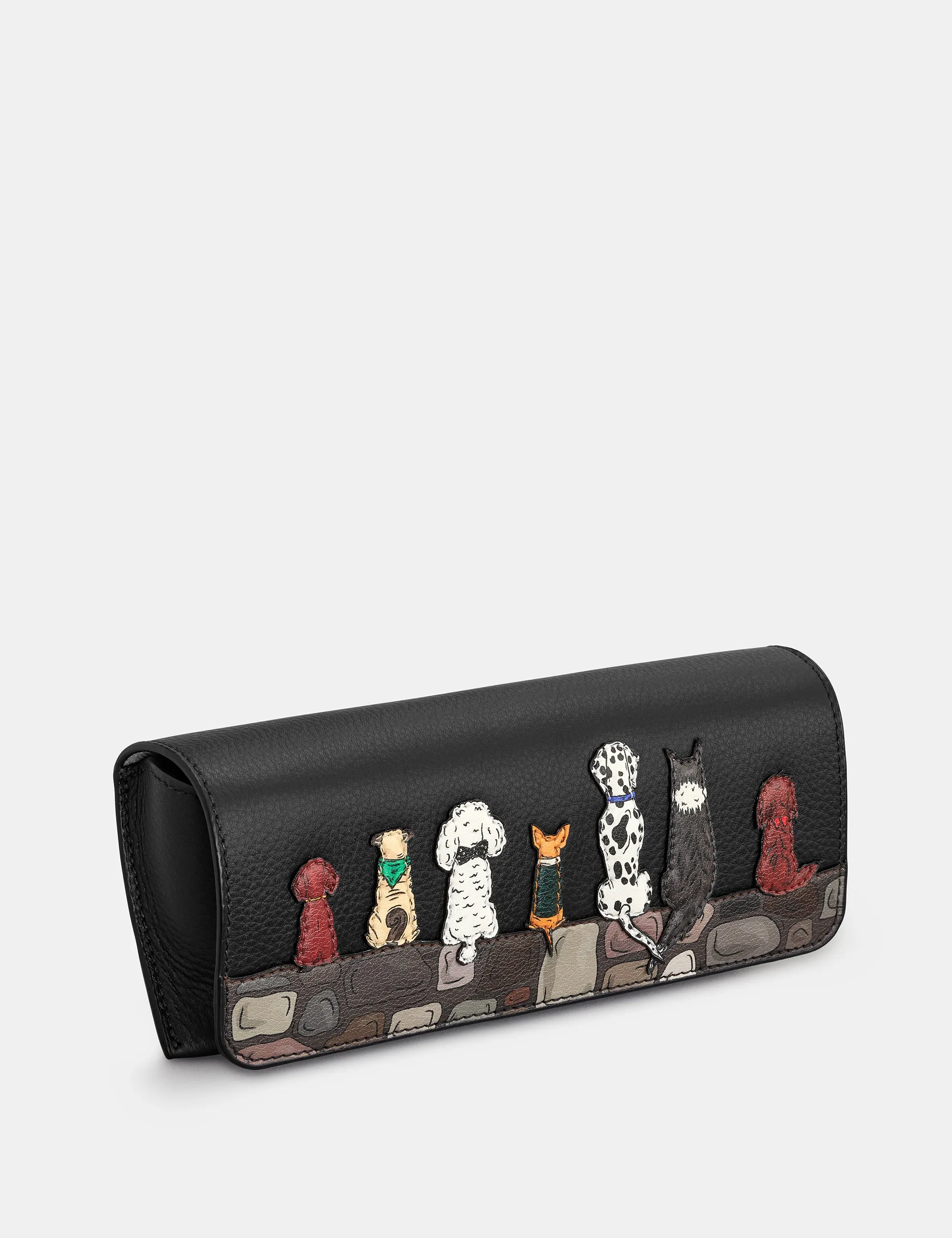 Bark to Bark Black Leather Glasses Case