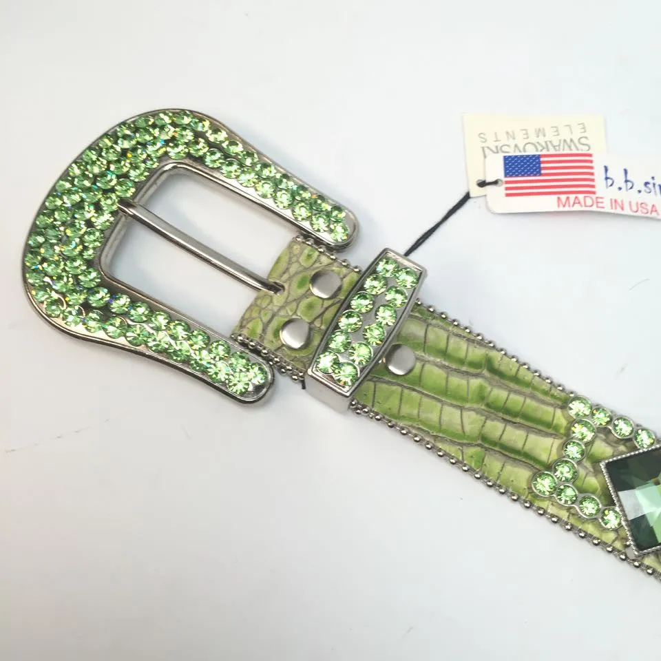 b.b. Simon 9003 Green Monster Crystal Belt