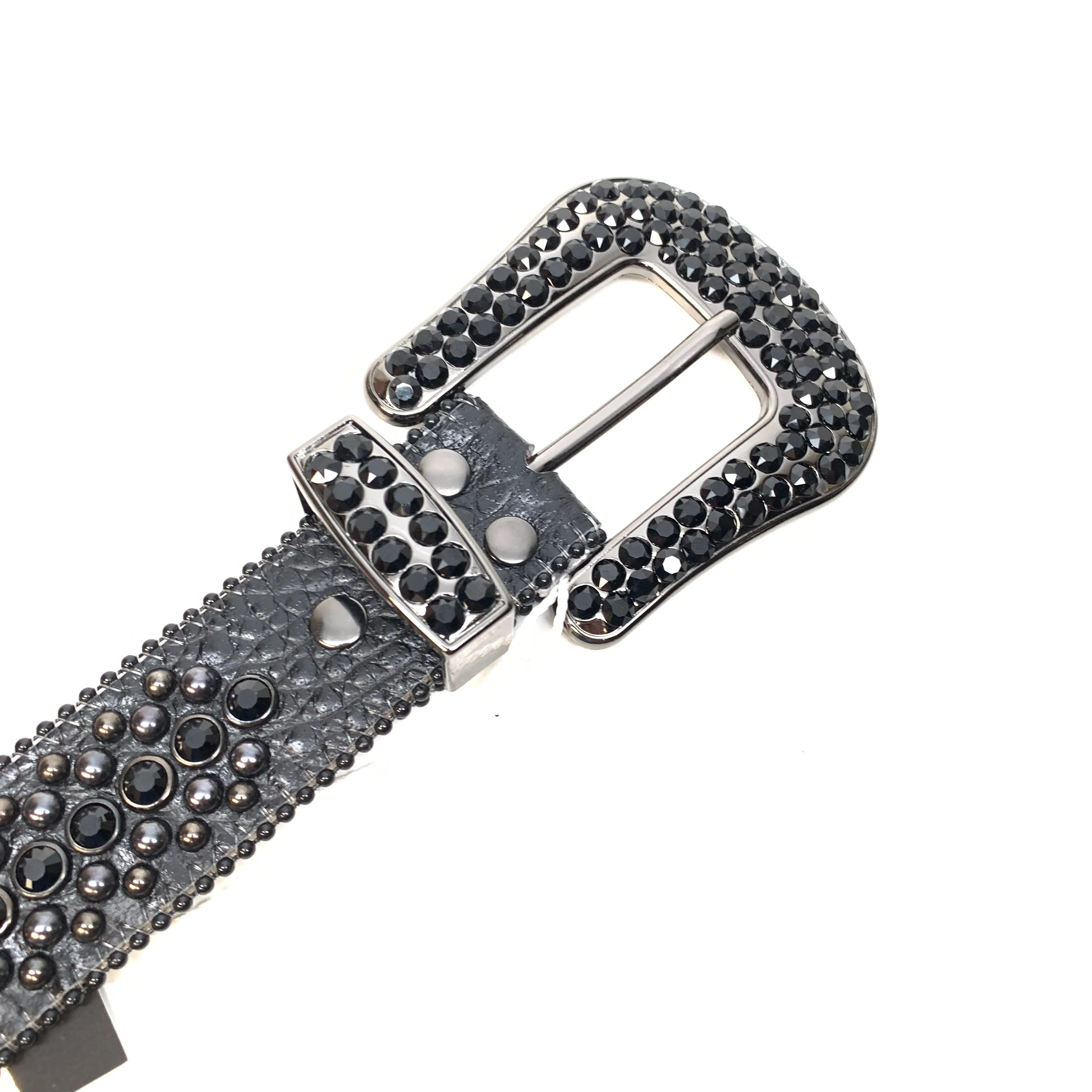 b.b. Simon All Black Fully Loaded Crystal Belt