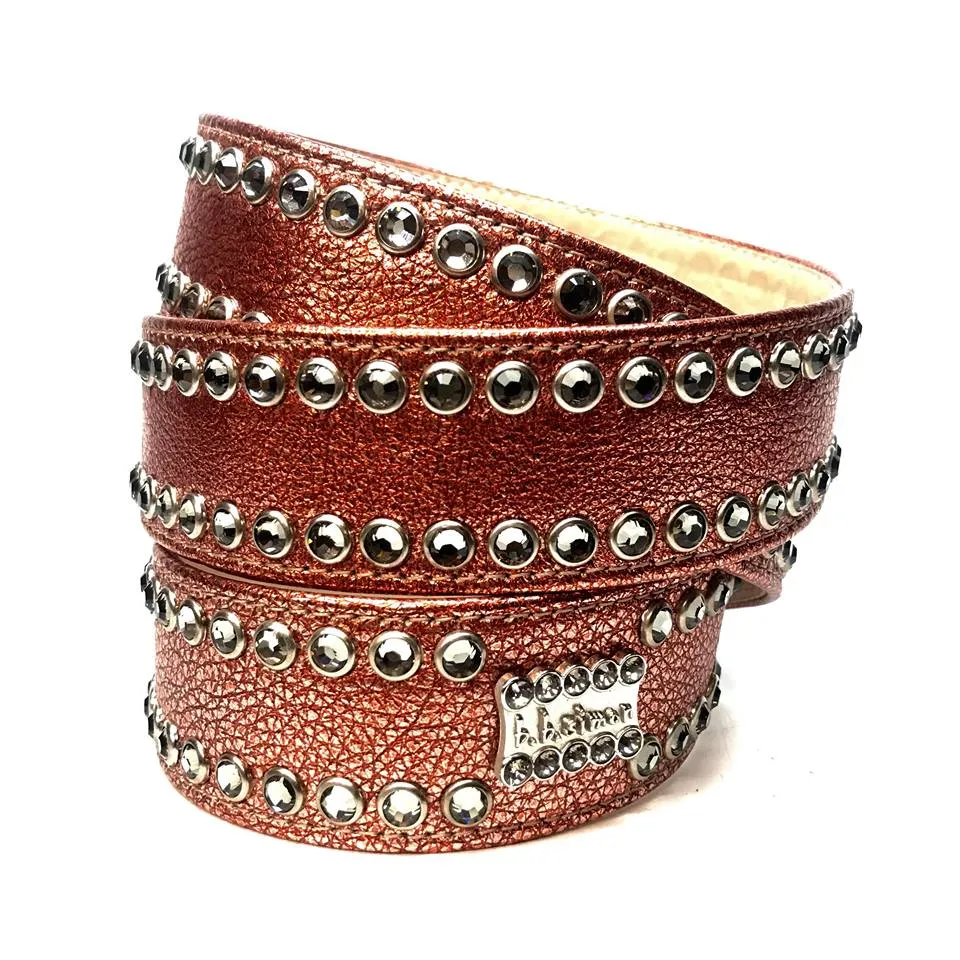 b.b. Simon 'Cross Orange Chrome' Double Row Crystal Belt