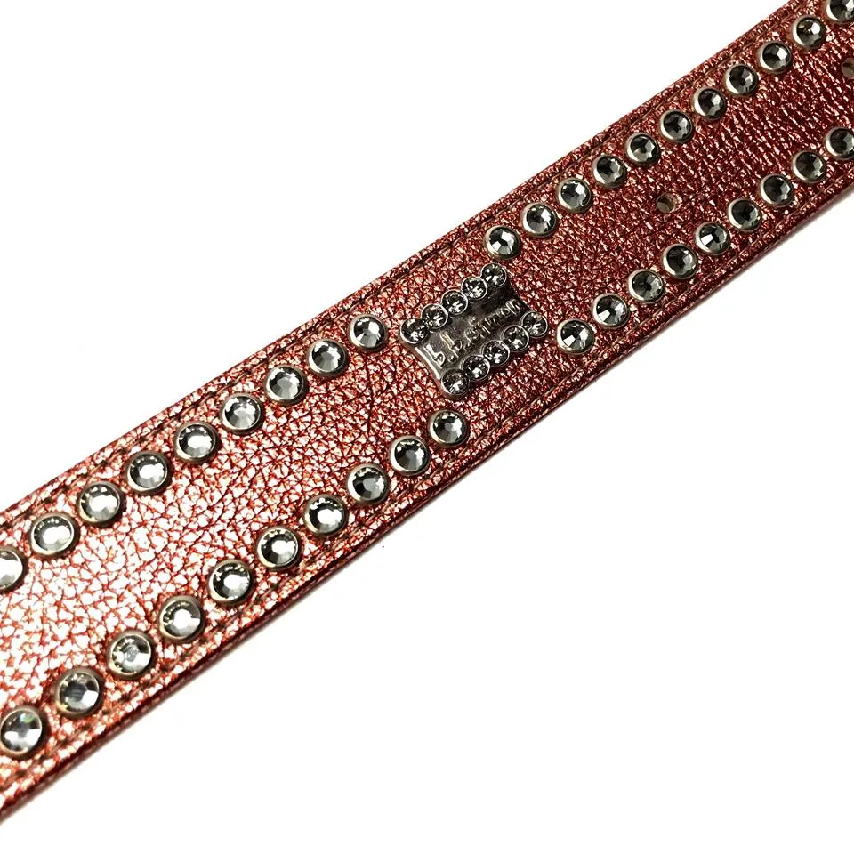 b.b. Simon 'Cross Orange Chrome' Double Row Crystal Belt