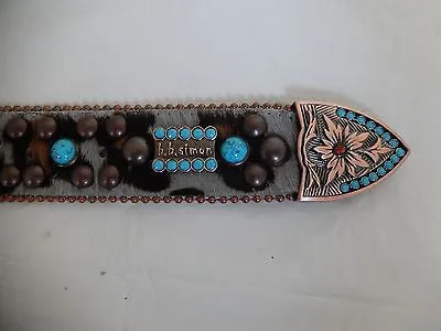 b.b. Simon 'Marble' Studded Crystal & Pony Hair Belt