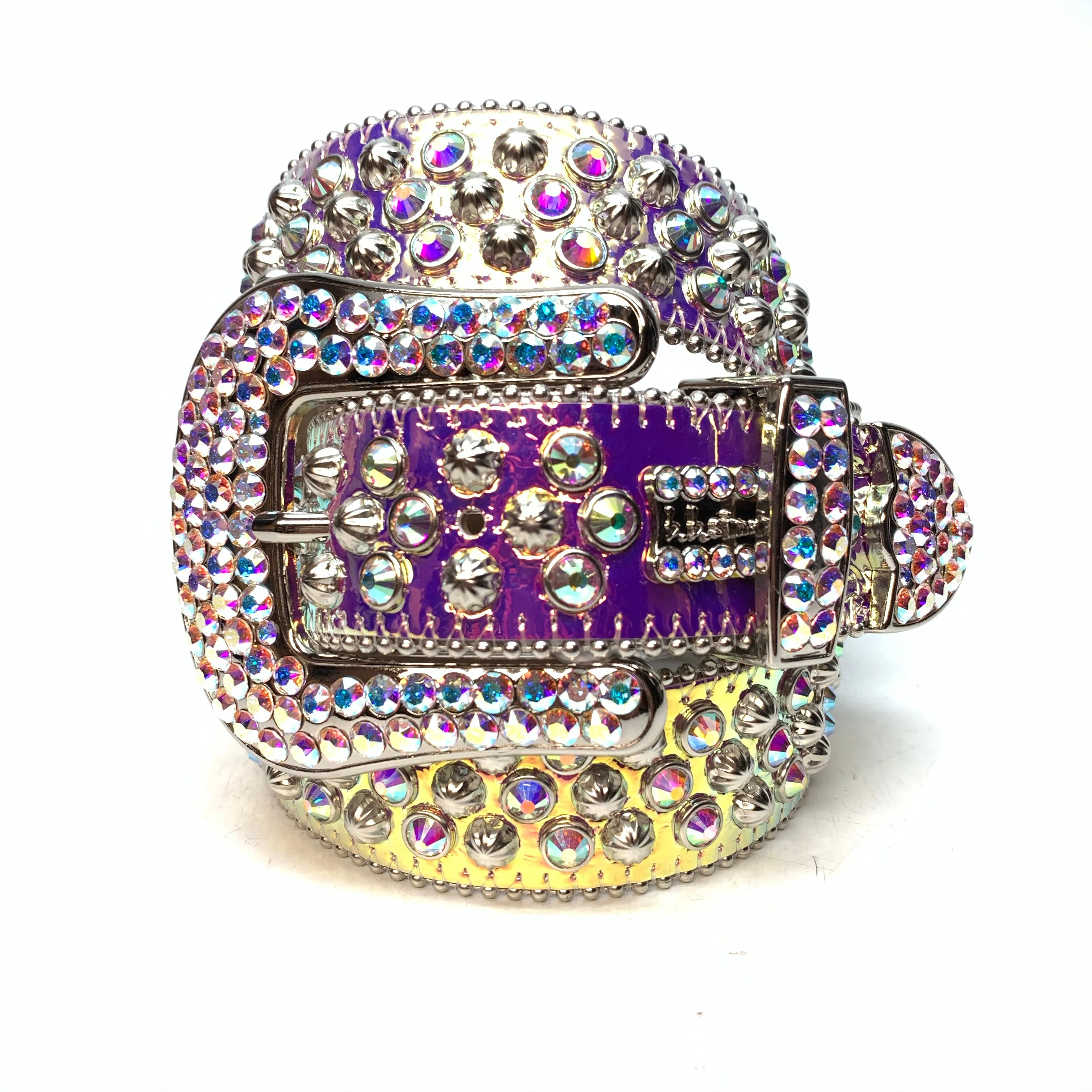 b.b. Simon 'Nebula Two Tone' Big B Studded Crystal Belt