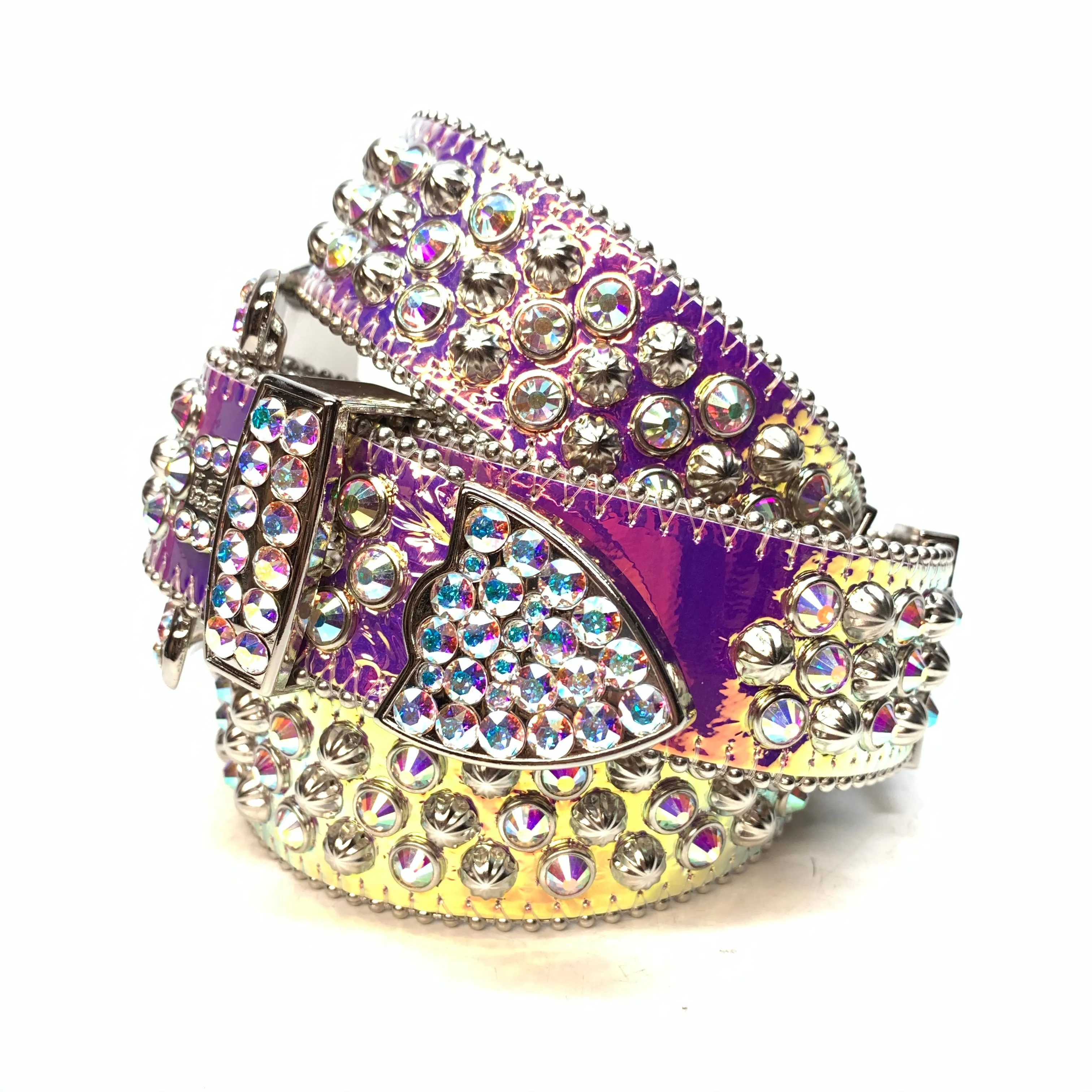 b.b. Simon 'Nebula Two Tone' Big B Studded Crystal Belt