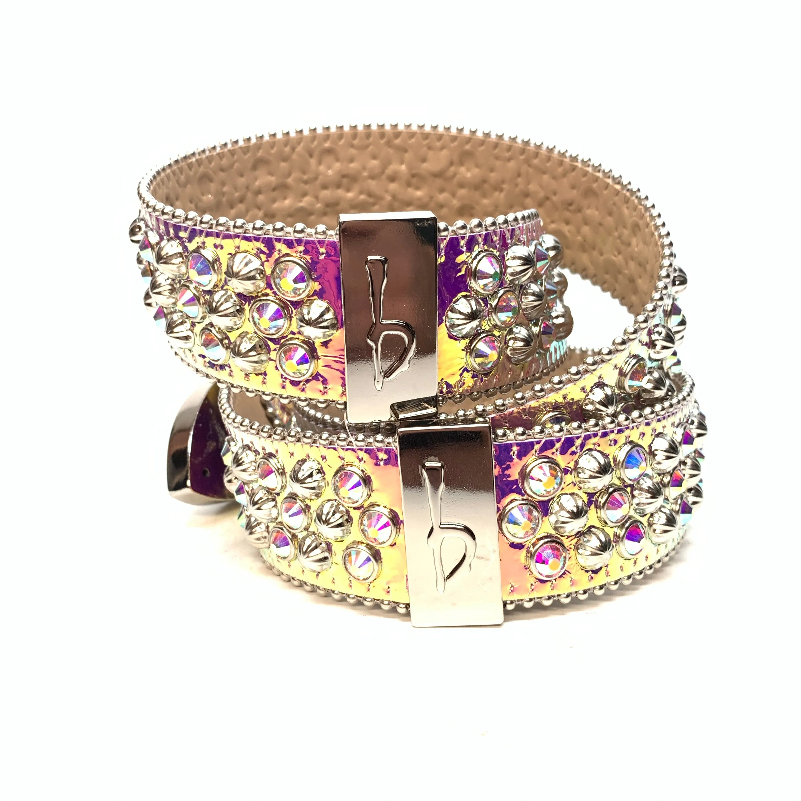 b.b. Simon 'Nebula Two Tone' Big B Studded Crystal Belt