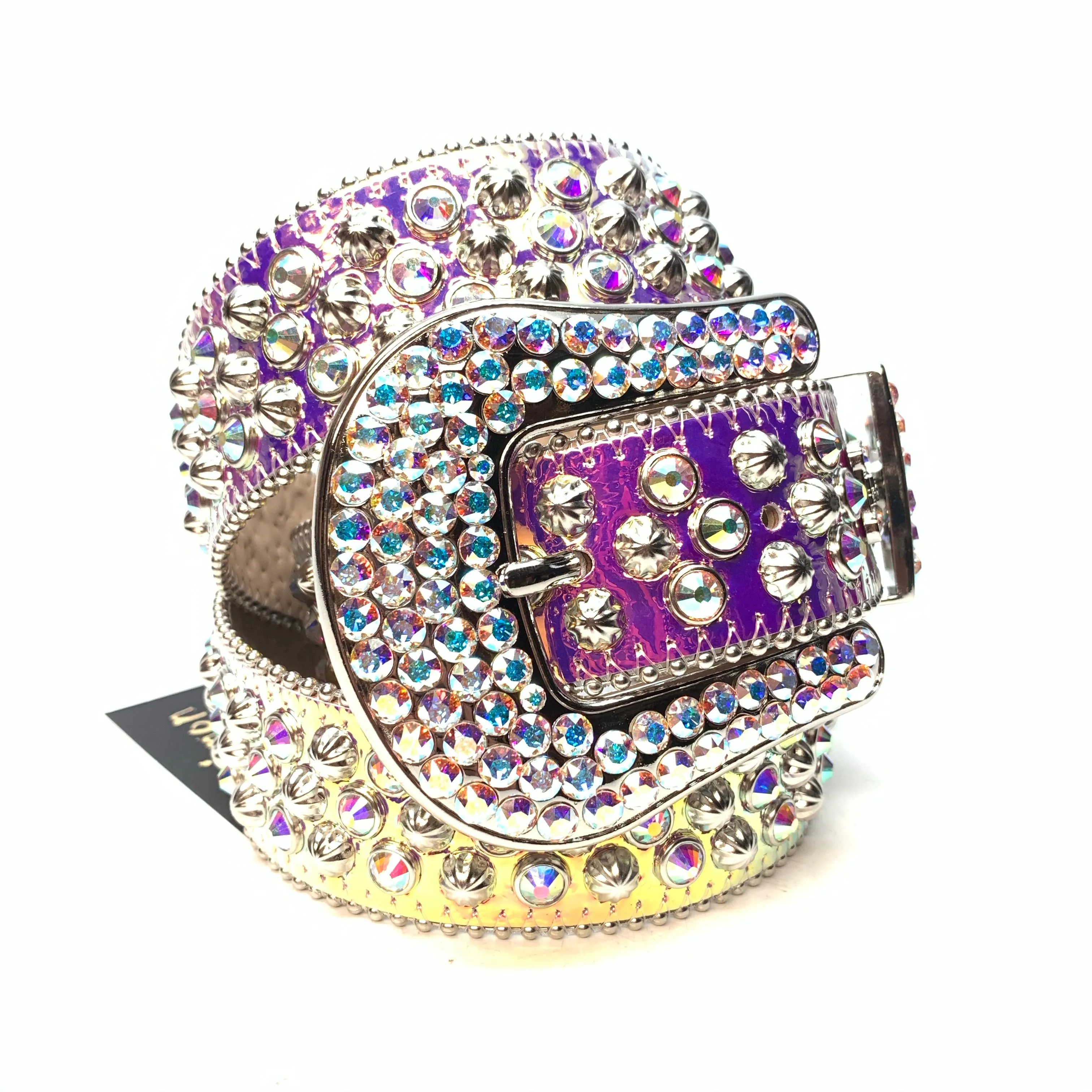 b.b. Simon 'Nebula Two Tone' Big B Studded Crystal Belt