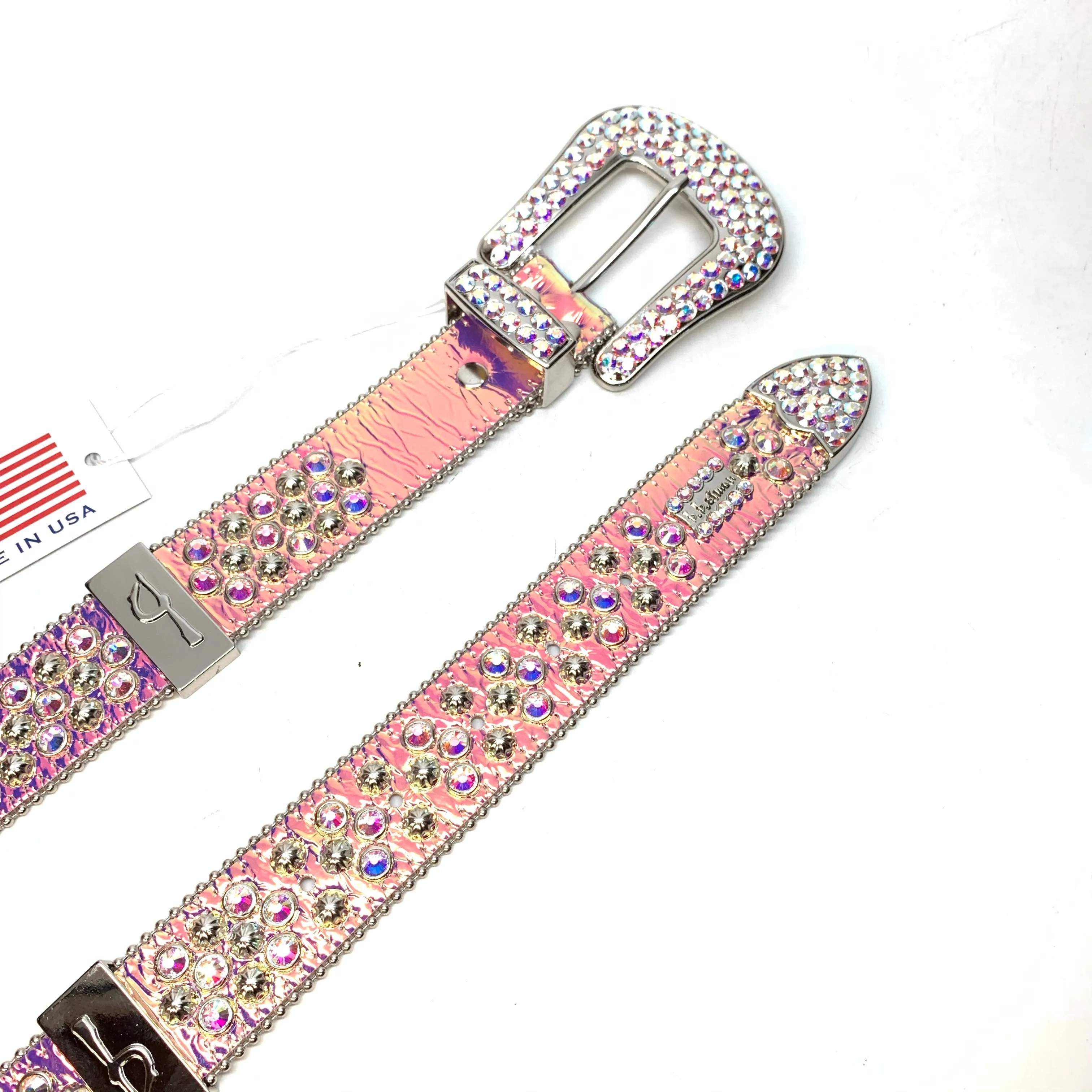 b.b. Simon 'Nebula Two Tone' Big B Studded Crystal Belt