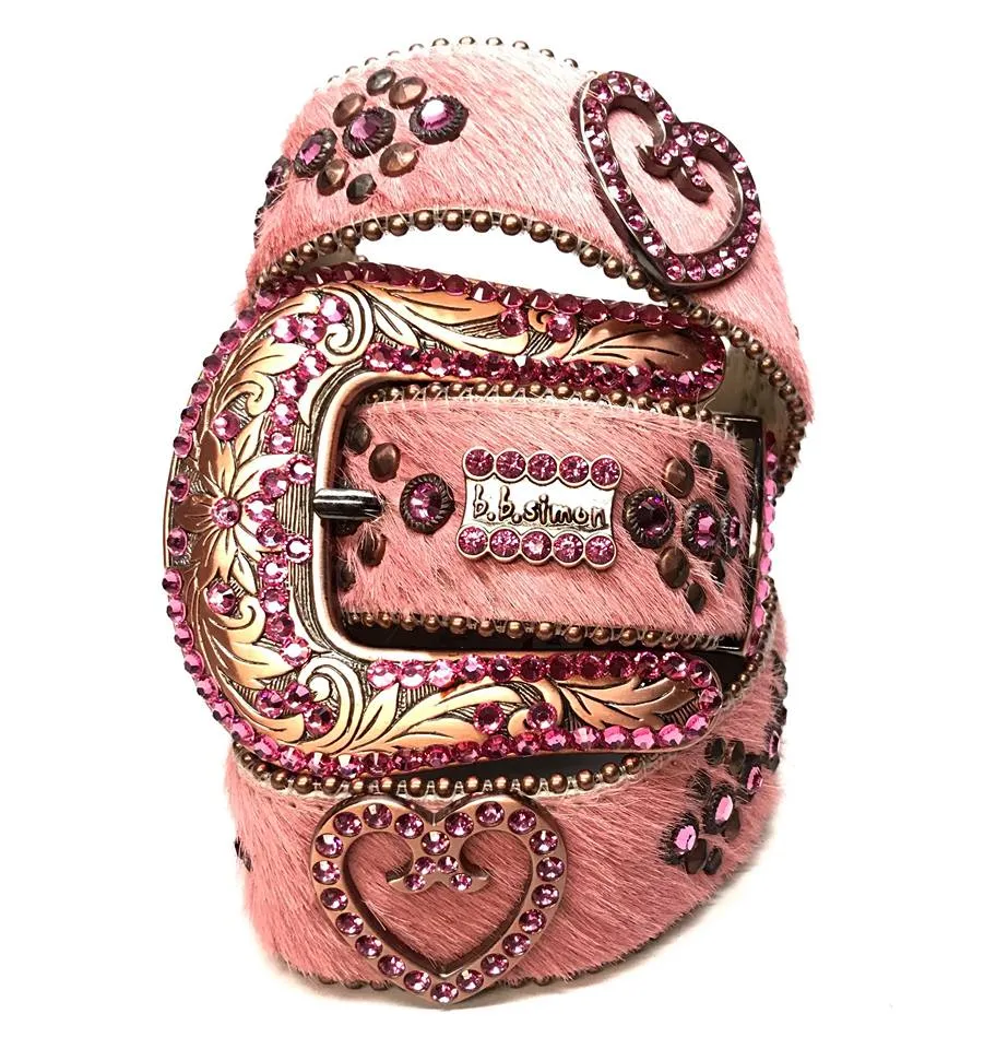 b.b. Simon 'Pink Heart' Pony Crystal Belt