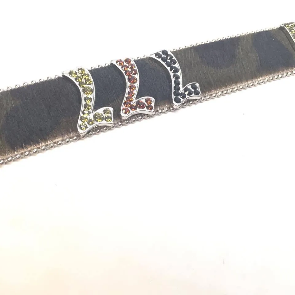 b.b. Simon "Camo Pony Hair Numbers" Crystal Belt