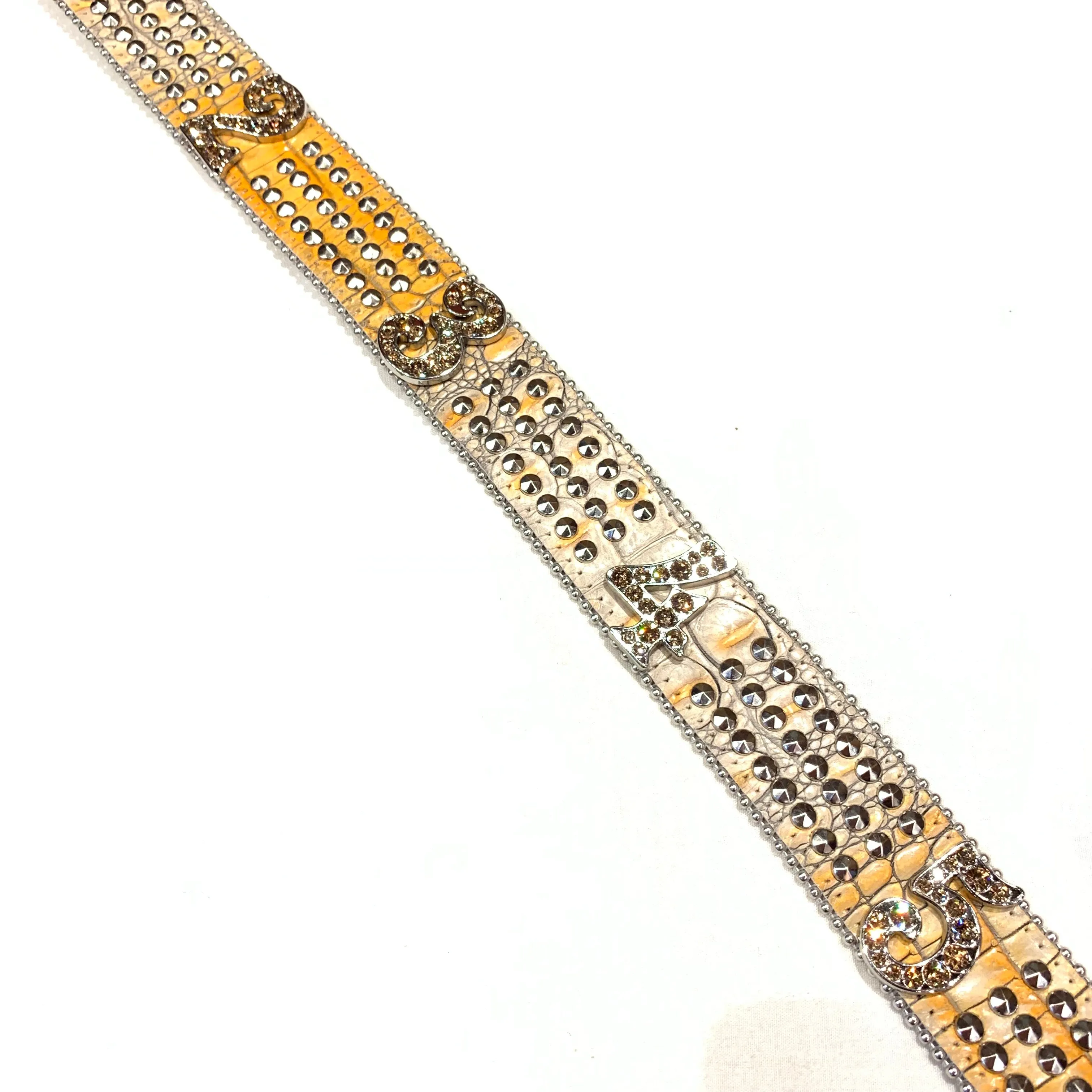 b.b. Simon "Gold Numbers" Studded Crystal Belt