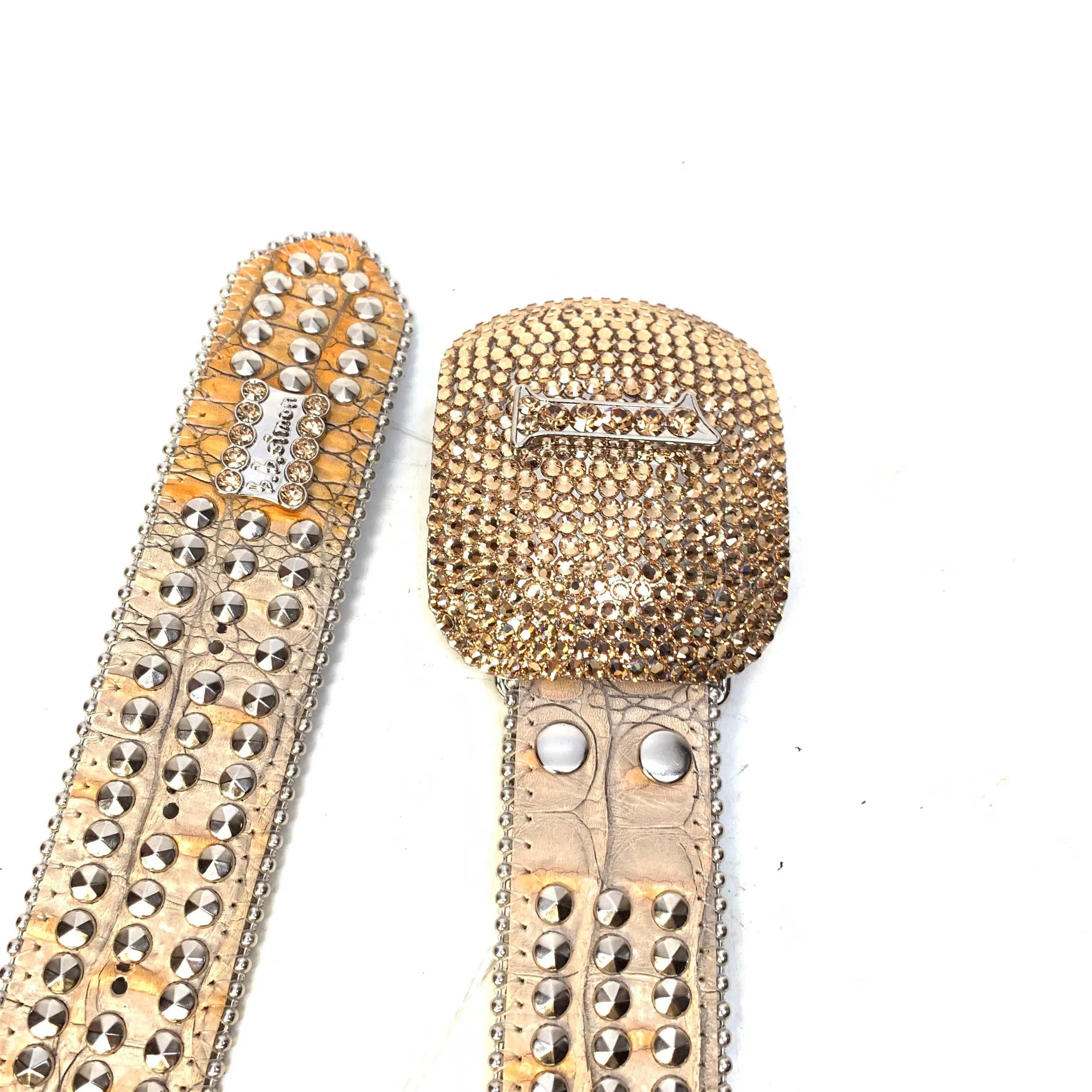 b.b. Simon "Gold Numbers" Studded Crystal Belt