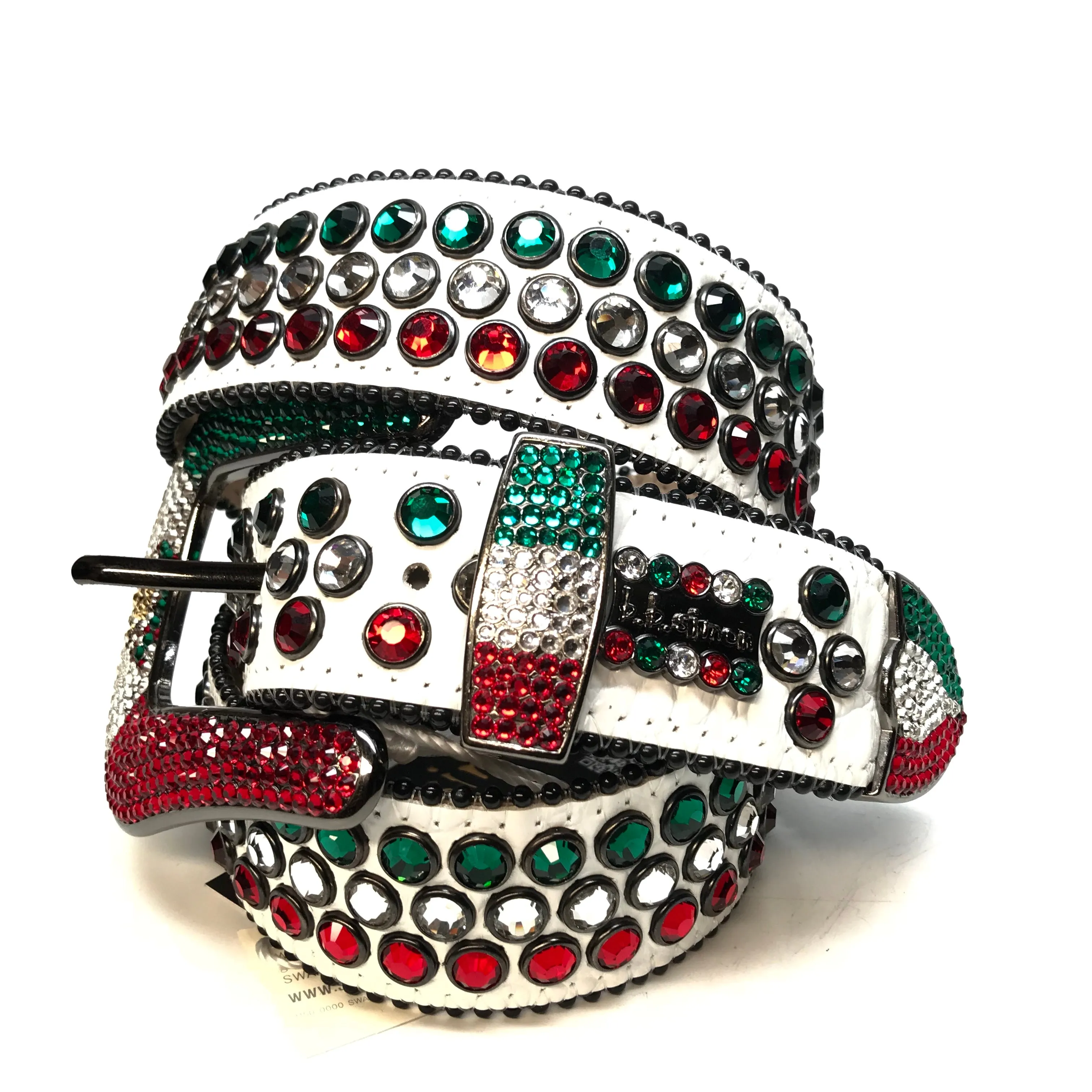 b.b. Simon "Mexican Flag" Fully Loaded Crystal Belt