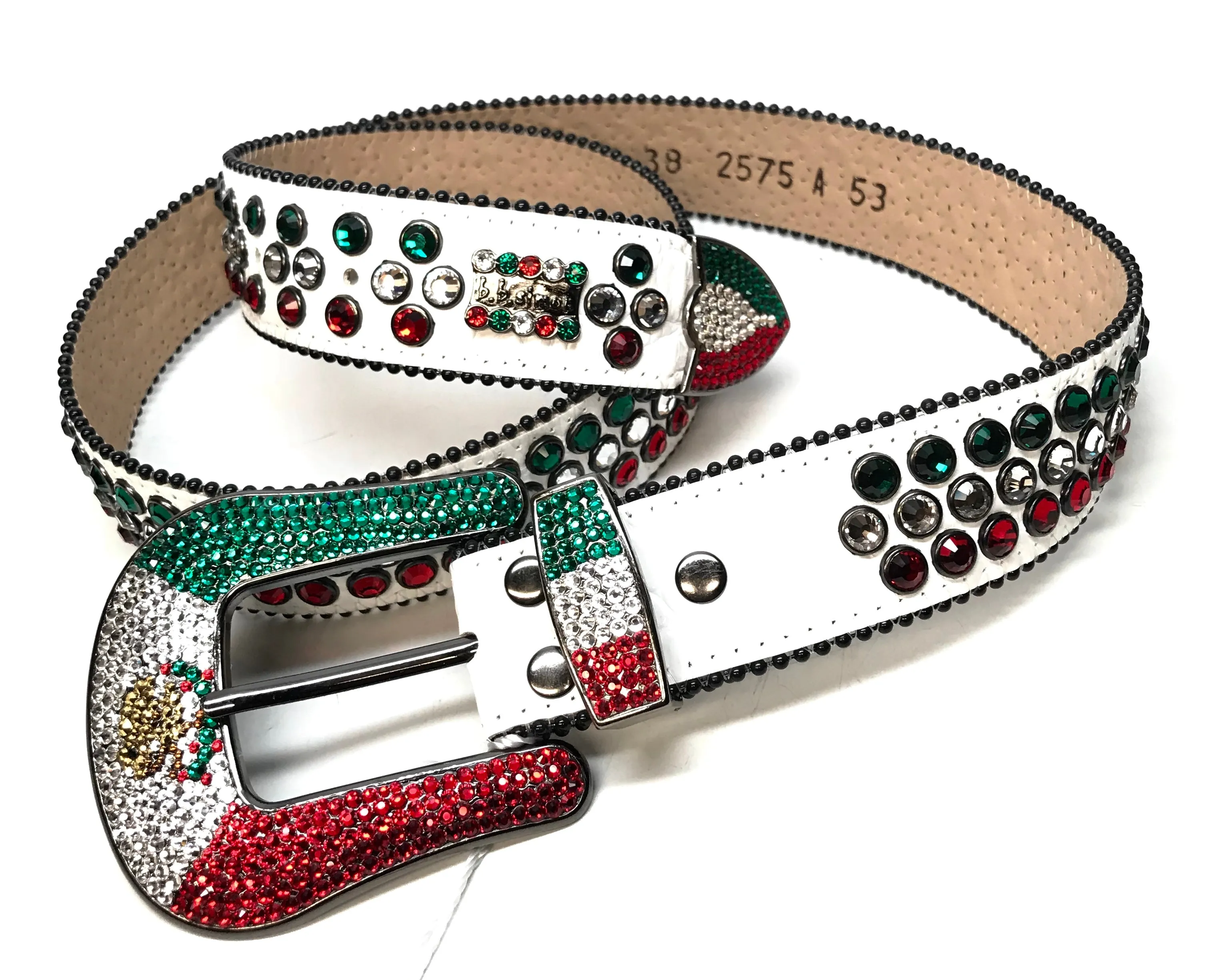 b.b. Simon "Mexican Flag" Fully Loaded Crystal Belt