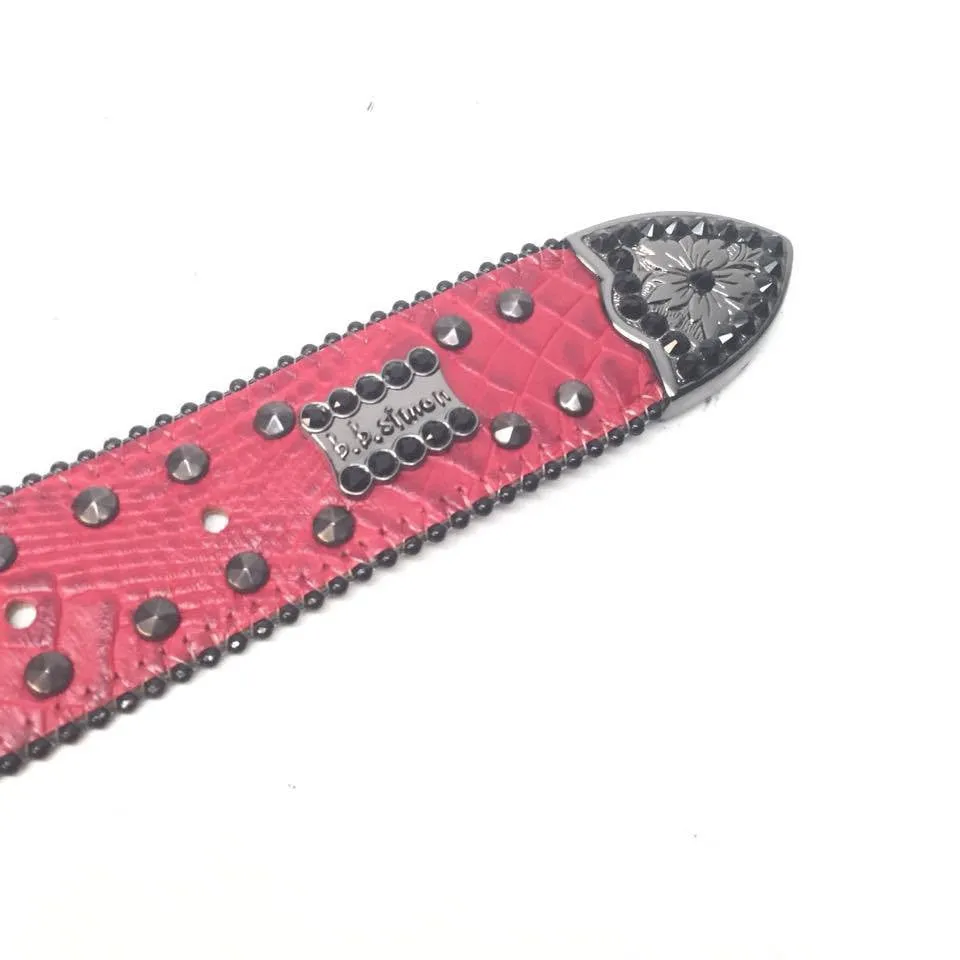 b.b. Simon "Red Croc Belly" Crystal Belt