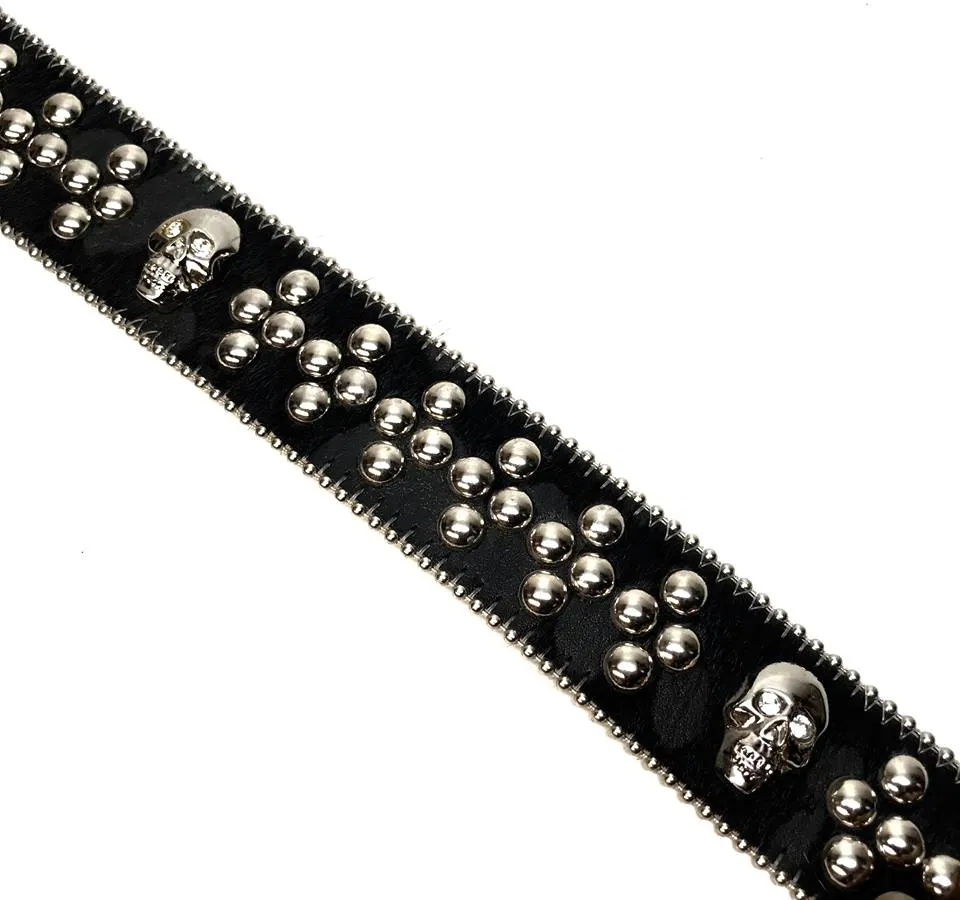 b.b. Simon 'Skull Studded' Pony Crystal Belt