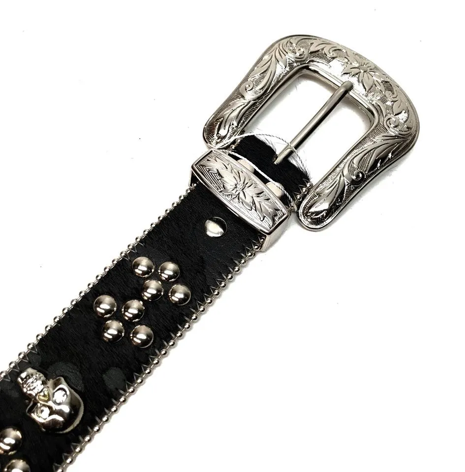 b.b. Simon 'Skull Studded' Pony Crystal Belt