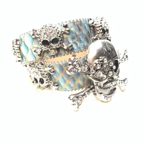 b.b. Simon 'Sky Pirarucu Skull' Crystal Belt