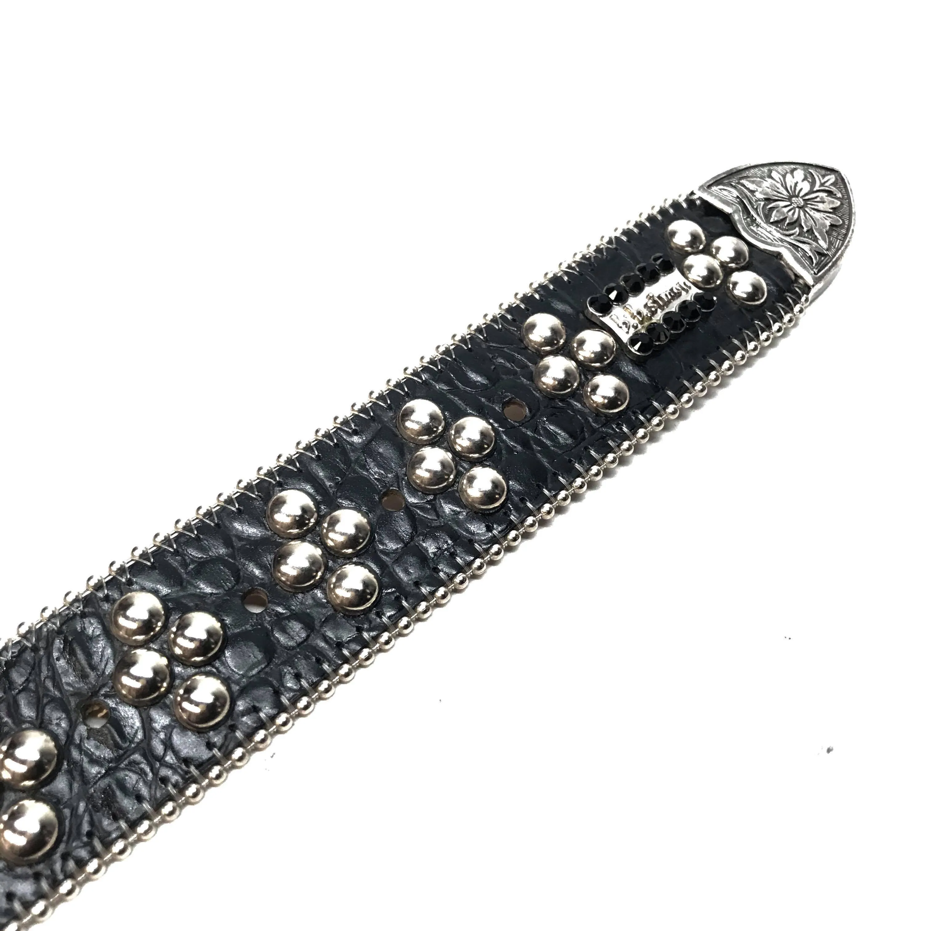 b.b. Simon 'Wild West' Skull Croc Crystal Belt