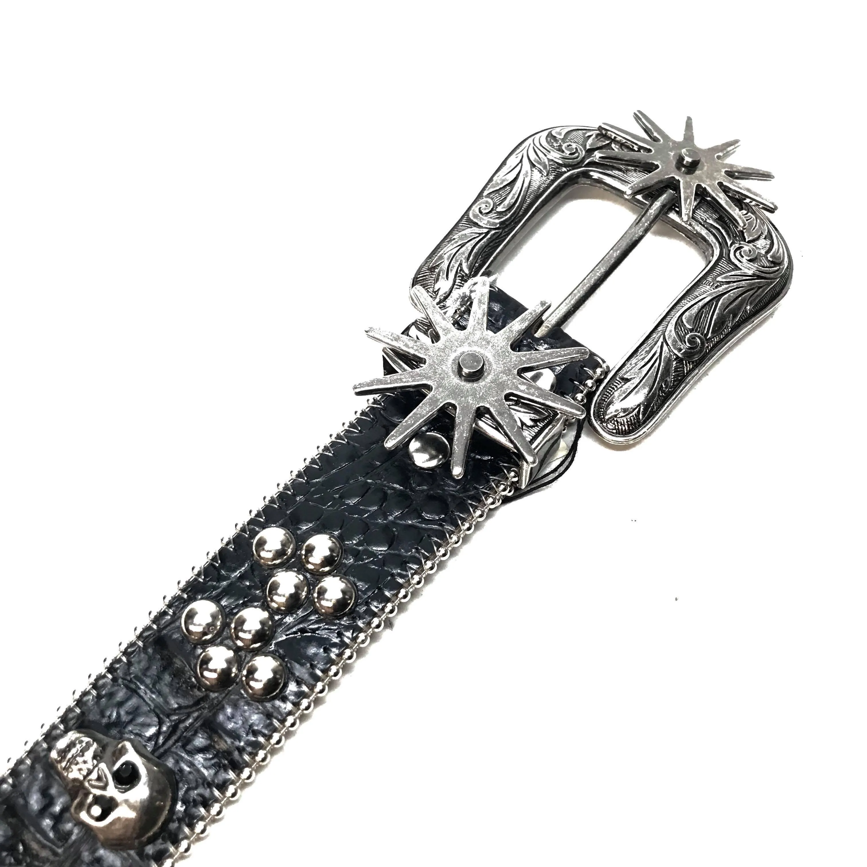 b.b. Simon 'Wild West' Skull Croc Crystal Belt