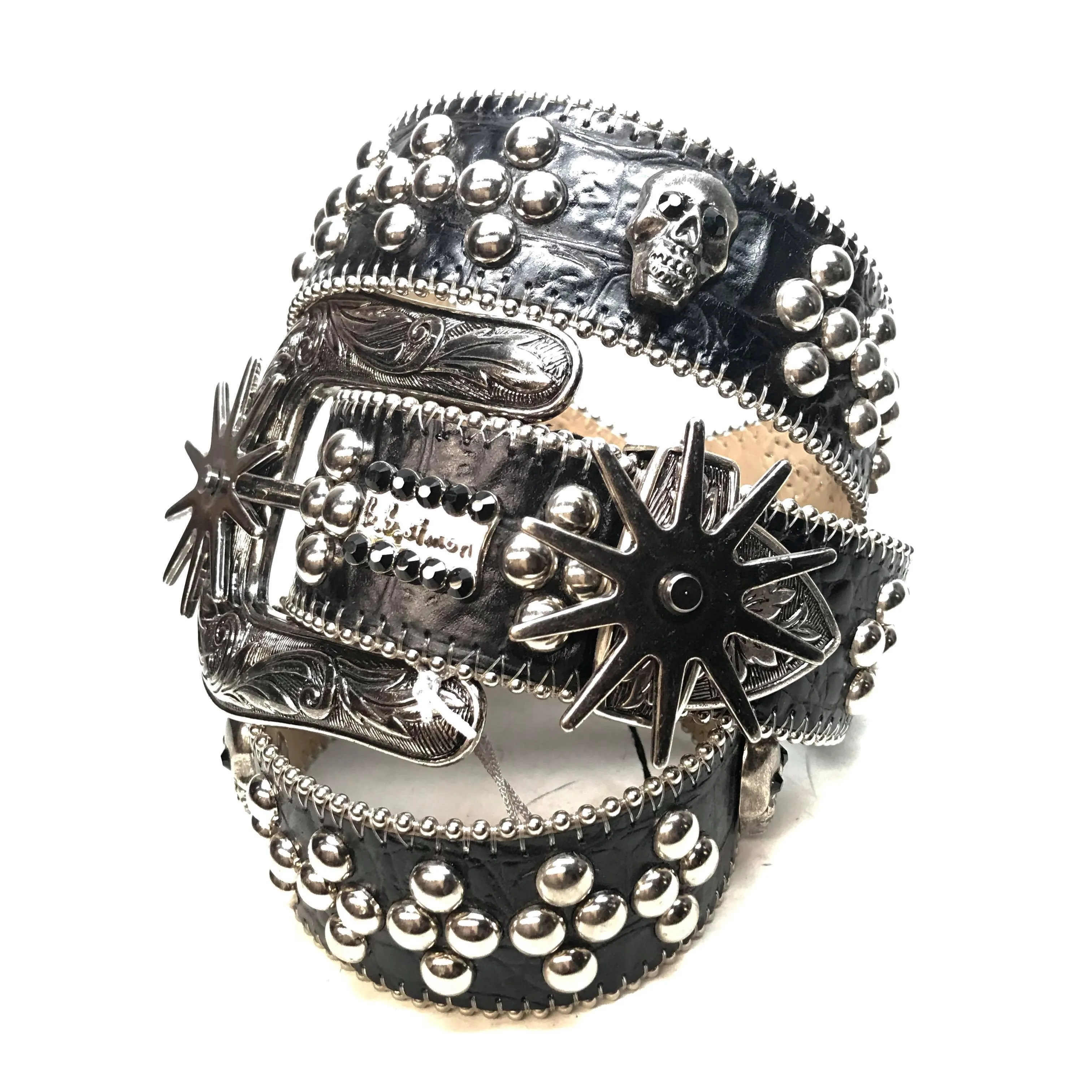 b.b. Simon 'Wild West' Skull Croc Crystal Belt