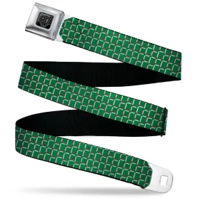 BD Wings Logo CLOSE-UP Black/Silver Seatbelt Belt - 8-Bit Pixel CLOSE-UP2 Green/White/Brown Webbing