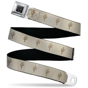 BD Wings Logo CLOSE-UP Black/Silver Seatbelt Belt - Cacti2 Tans Webbing