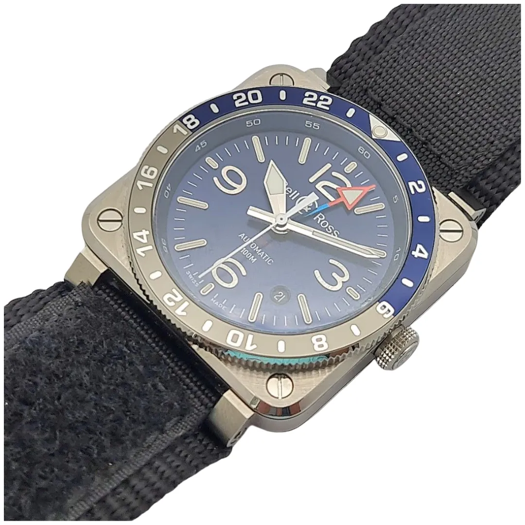 Bell & Ross BR03-93 GMT Blue Dual Time Zone Automatic Watch 42mm