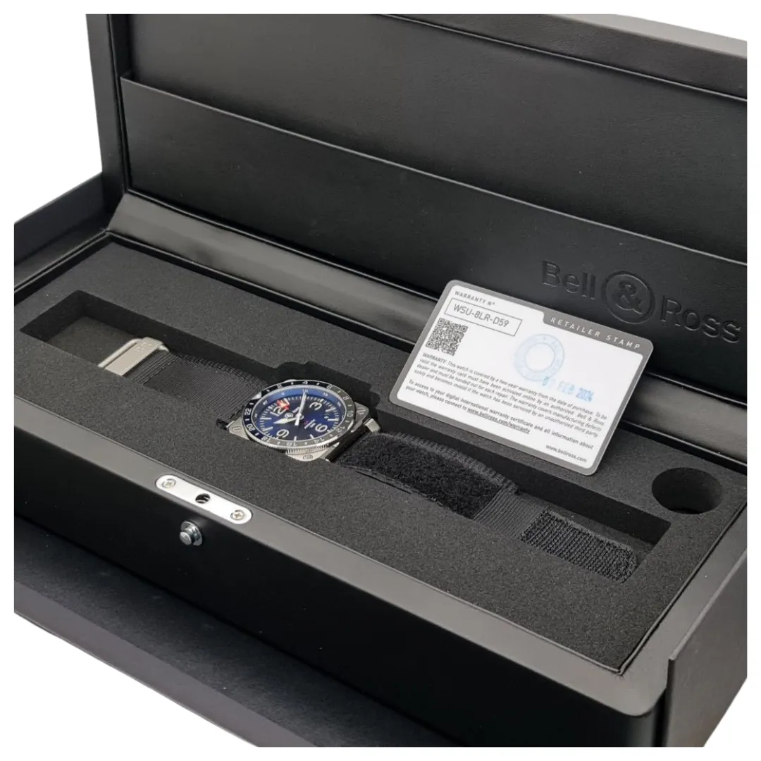 Bell & Ross BR03-93 GMT Blue Dual Time Zone Automatic Watch 42mm