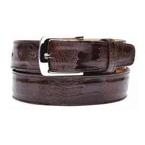 Belvedere Brown Genuine Ostrich Leg Dress Belt