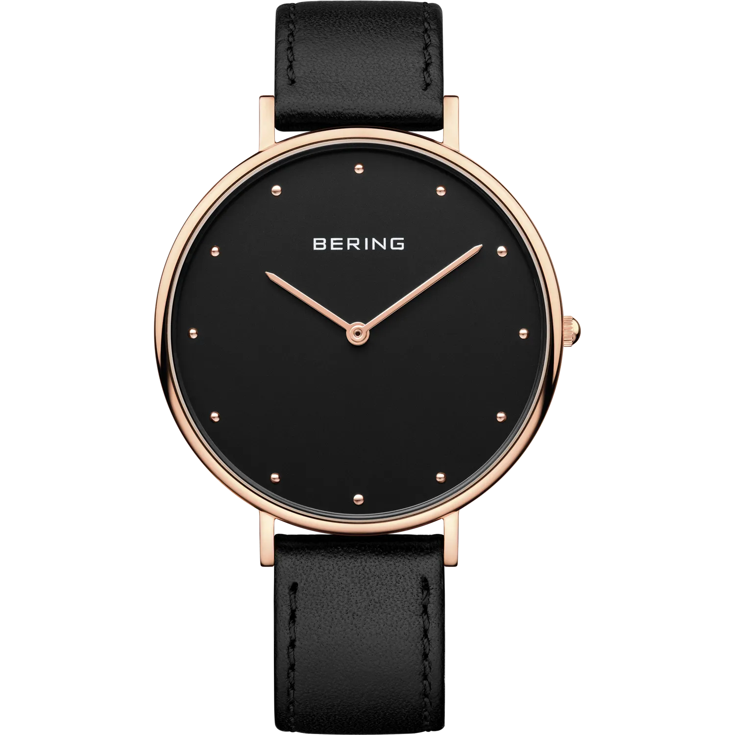 Bering Gents Classic Rose and Black Leather 14839-462