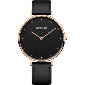 Bering Gents Classic Rose and Black Leather 14839-462