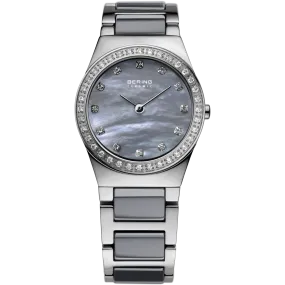 Bering Ladies Grey Ceramic & Steel Watch 32426-789