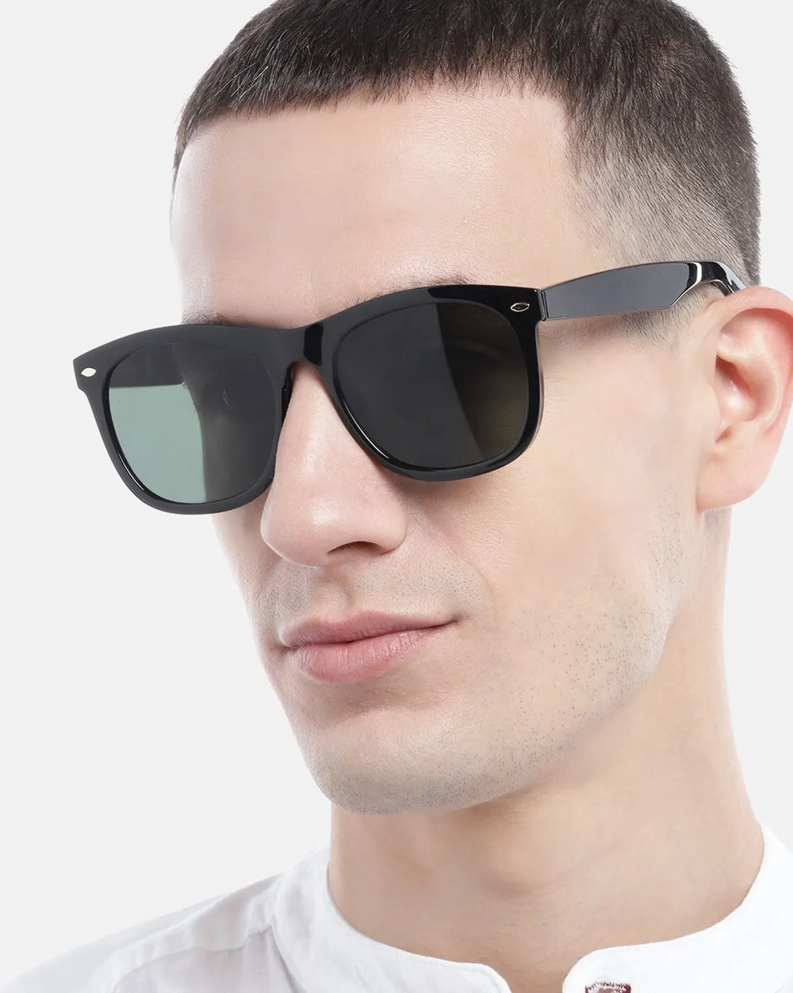 Black Polycarbonate Rectangle UV Protected Sunglass for men So color