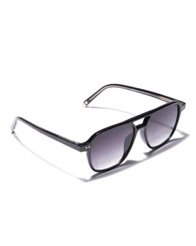 Black Toned with Polycarbonate  UV Protected Lens Rectangle Sunglass for Unisex