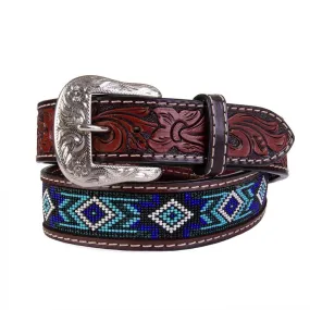 Blue Aztec Beaded Belt