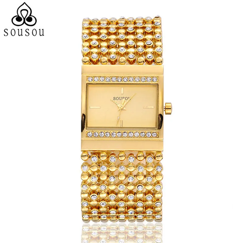 Brand Bangle Watches Big Gold Watch Women Hodinky Dress Watch