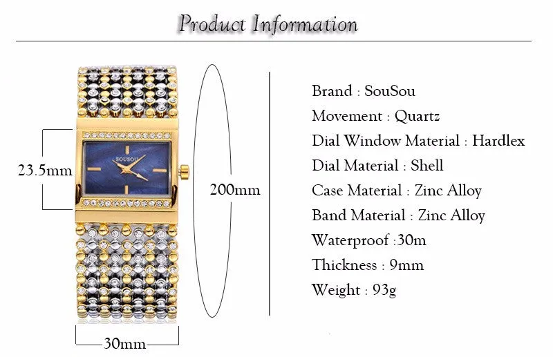 Brand Bangle Watches Big Gold Watch Women Hodinky Dress Watch