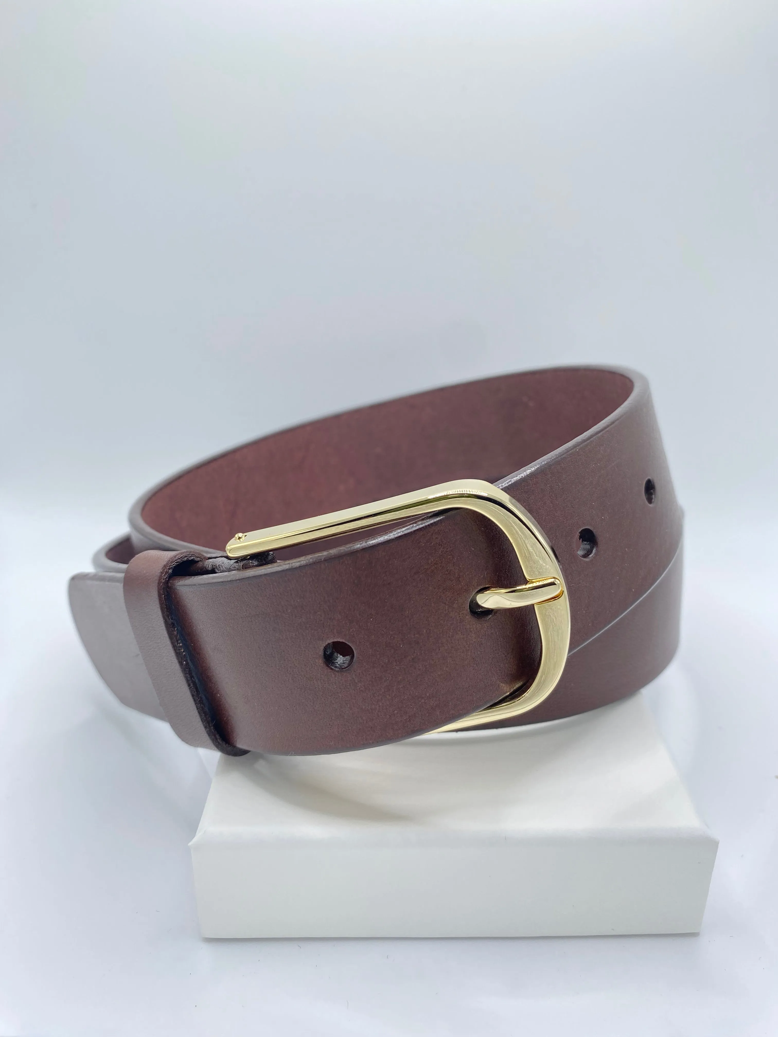 BRAYAN POLISHED U-BUCKLE BELT