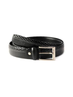 Bs 718 Black Leather Belts