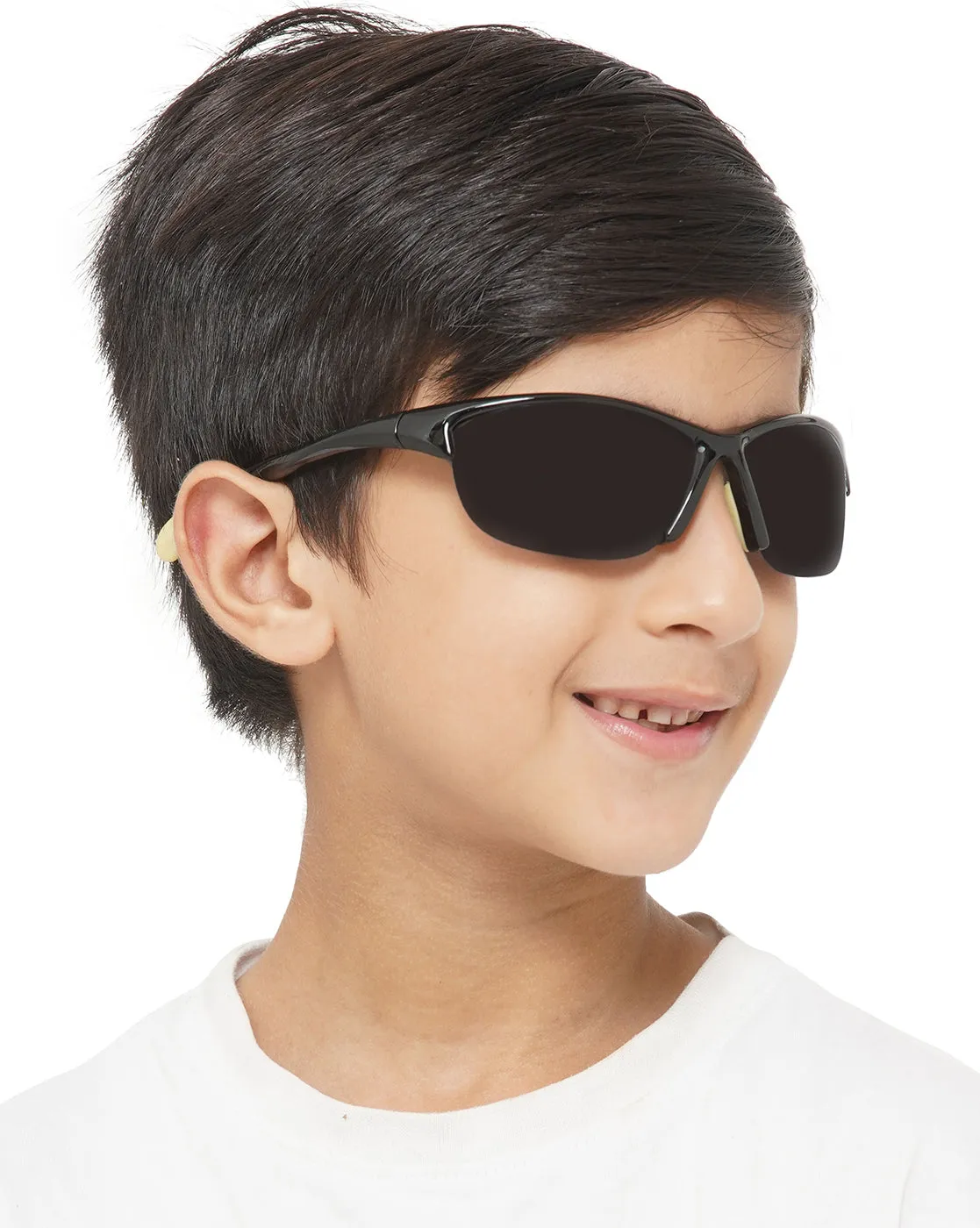 Carlton London Black Lens & Black Sports Sunglasses For Boy