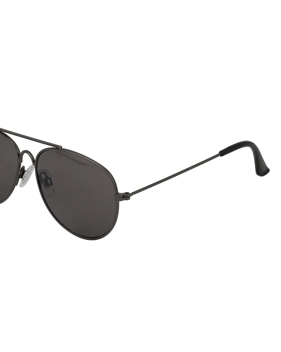 Carlton London Black Lens & Gunmetal-Toned Aviator Sunglasses For Boy