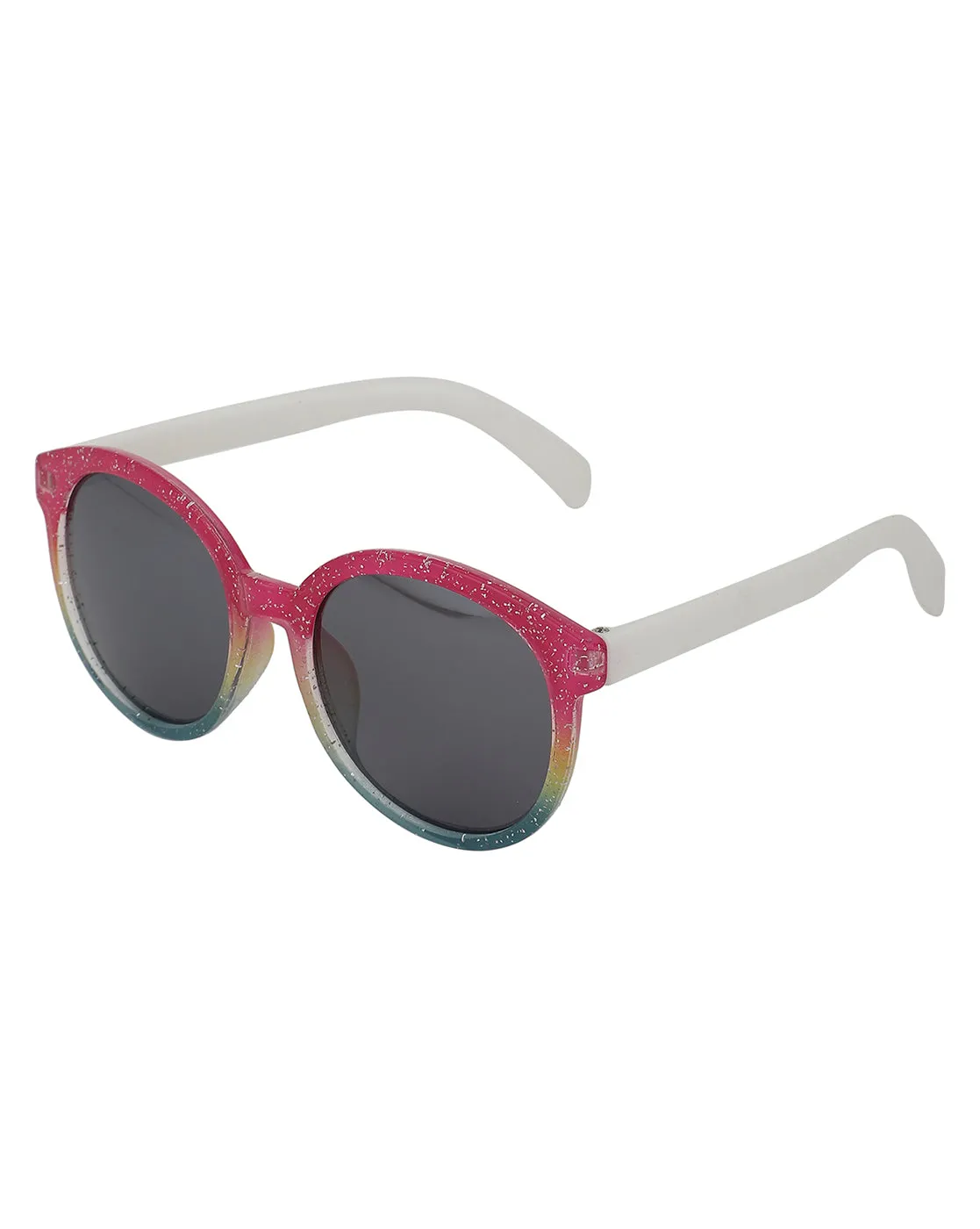 Carlton London Black Lens & Pink Round Sunglasses For Girl