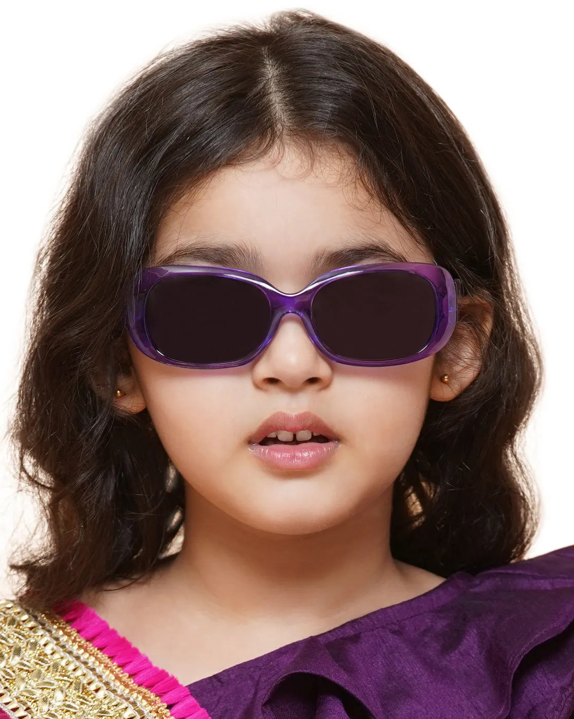 Carlton London Black Lens & Purple Oversized Sunglasses For Girl