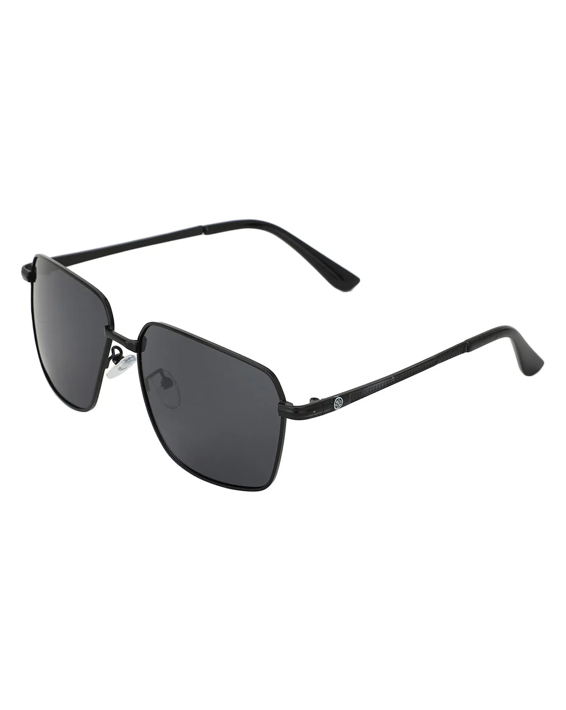 Carlton London Black Toned Black Polarised And Uv Protected Lens Mens Rectangle Sunglasses For Men