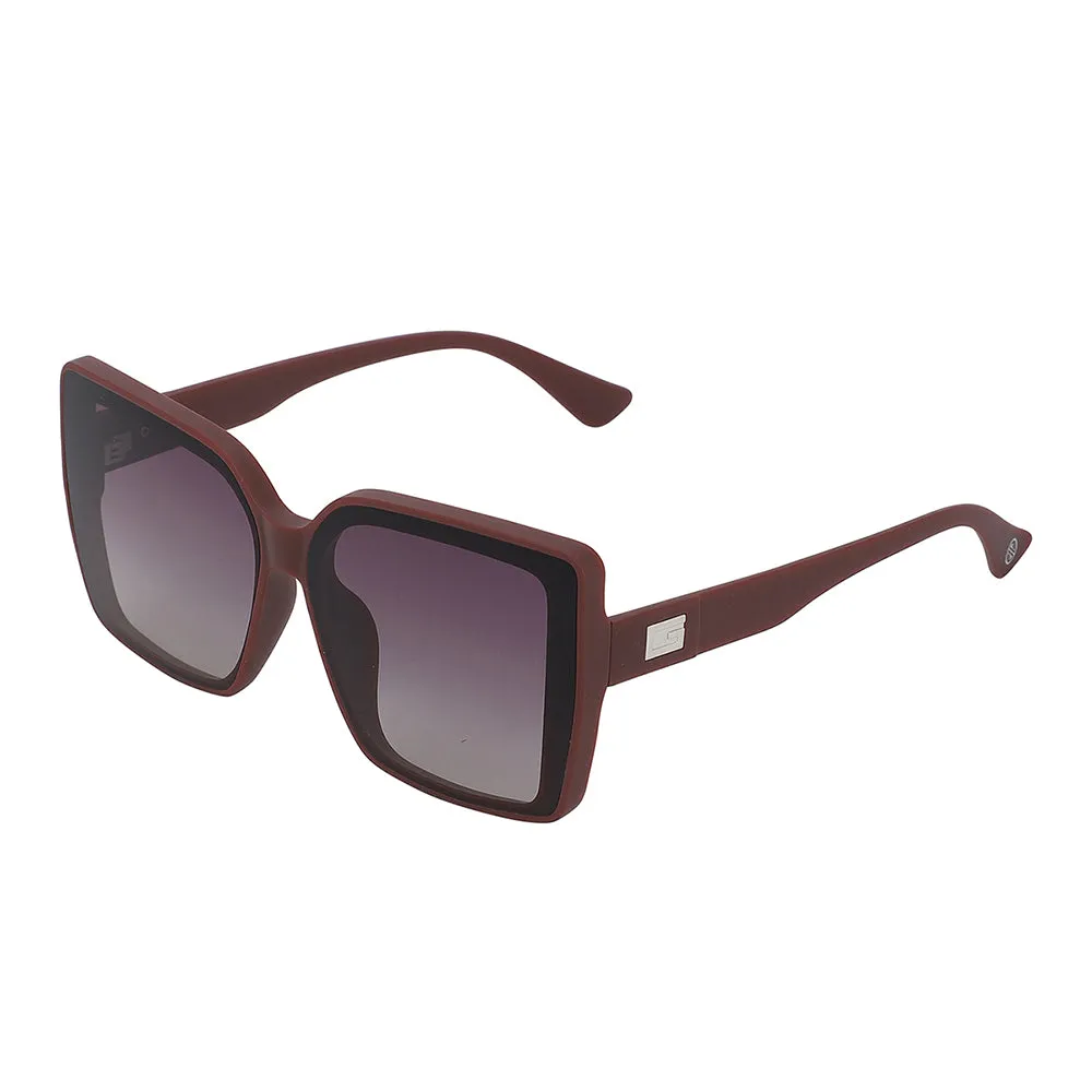 Carlton London Premium-Women-Brown Toned Polarised And Uv Protected Lens Oversized Sunglasses For Women